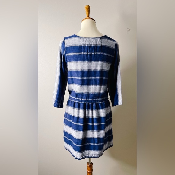 ACE & JIG Kyoto Blue Gray Metallic Stripe Drawstring Dress - Picture 3 of 6